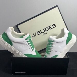 NITB J/SLIDES Gable White and Green Casual Sneakers